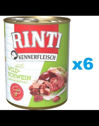 RINTI Kennerfleisch Wild boar carne de mistret 6x800 g hrana caine