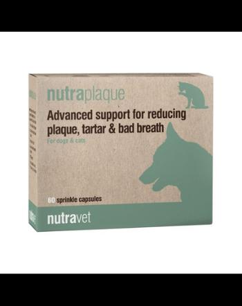 NUTRAVET Nutraplaque 120 capsule reducere placa bacteriena, tartru, respiratie urat mirositoare caini si pisici