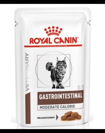 ROYAL CANIN Cat Gastro Intestinal Moderate Calorie 48 x 85 g hrană umedă pentru pisici cu tulburări gastrointestinale și tendință de supraponderabilitate