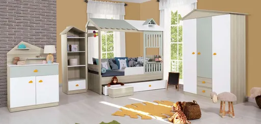 Dulap, Hanah Home, Ayder New, 88x134x47 cm, PAL, Verde