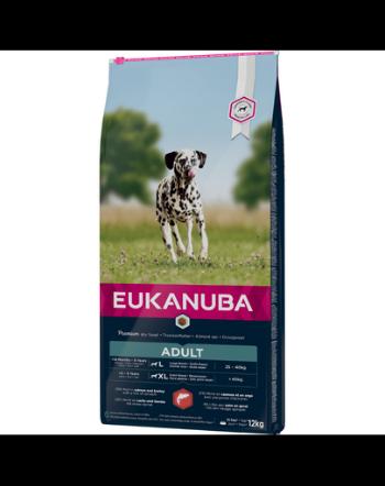 EUKANUBA Dry Base Adult Large Breeds Salmon &amp; Barley hrana uscata caini adulti talie mare, somon si orz 12 kg