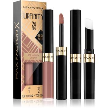 Max Factor Lipfinity Gilded Edition ruj cu persistenta indelungata balsam culoare 008 Honey Dream 4,2 g