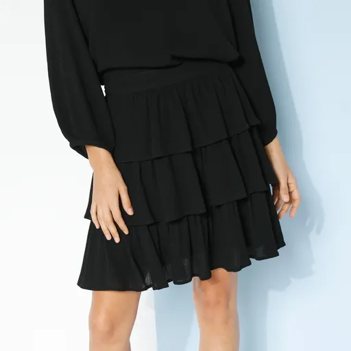 Fustă din crep cu volane