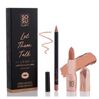 SOSU Cosmetics Set de buze cu ruj si creion de contur Let Them Talk Unveiled (Lip Kit)