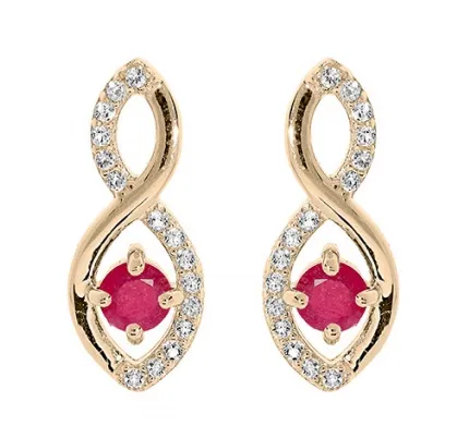 Troli Cercei fermecători placați cu aur, cu zirconi roz PO/SE09089C