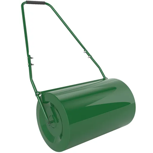 Rola de Gazon Outsunny 63L, cu Lamă Răzuitor, din Metal, 123x58x40 cm, Verde Închis | Aosom Romania