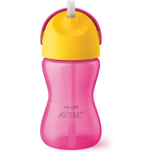 Philips Avent Bendy Straw SCF798/02 12m+ ceasca cu pai flexibil Pink 300 ml