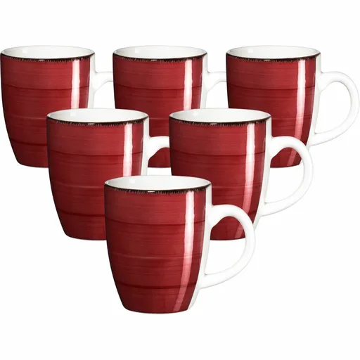 Mäser Set of 6 Bel Tempo mugs 380 ml, red, roșu