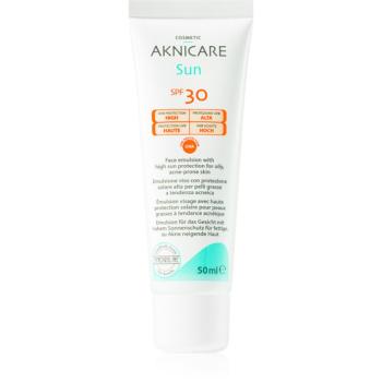Synchroline Aknicare Sun lotiune de bronzat pentru acnee si piele seboreica SPF 30 50 ml