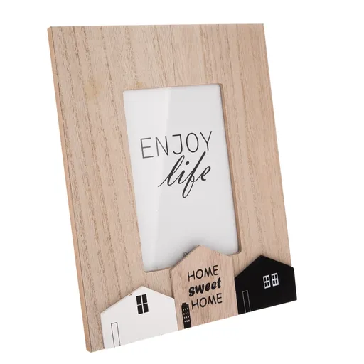 Ramă foto Home town, maro, 19 x 21 cm