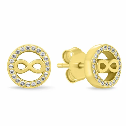 Brilio Silver Cercei stud placați cu aur Infinit cu zirconi EA1241Y