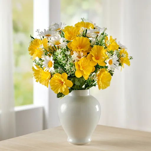 Buchet de narcise și margarete