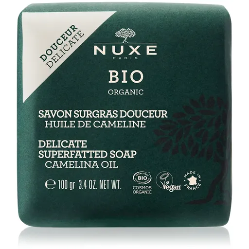 Nuxe Bio Organic Delicate Superfatted Soap Camelina Oil Săpun nutritiv delicat suplimentar corp si fata 100 g