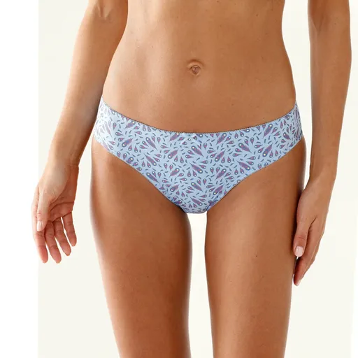 Set de 4 perechi de chiloți midi cu imprimeu de păun