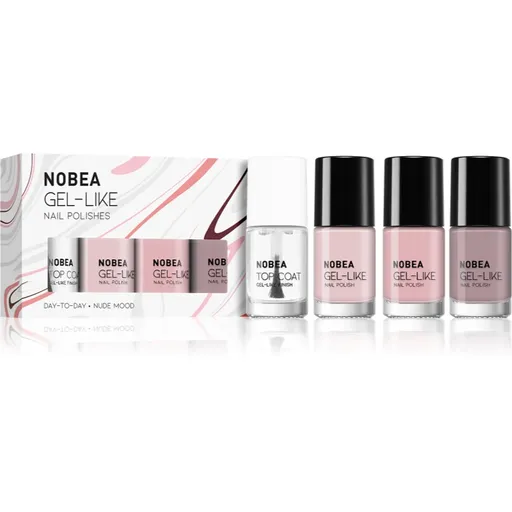 NOBEA Day-to-Day 4-Piece Gel-like Nail Polish set set de lacuri de unghii Nude mood