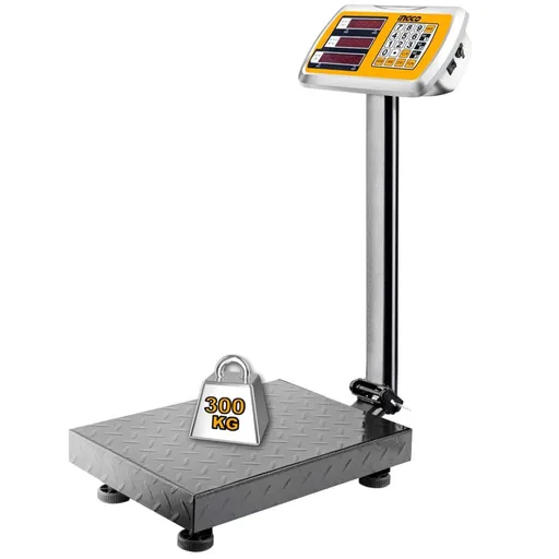 Cantar electronic INGCO cu afisaj simplu 300kg, brat rabatabil, 40x50 cm