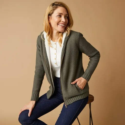 Pulover cu căptușeală fină și fermoar