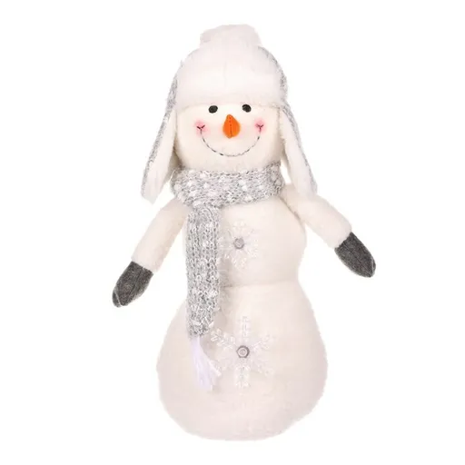 Decorațiuni de Crăciun Om de zăpadă cu stele LED, înălțime 40 cm, alb