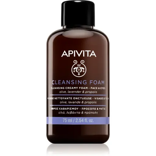 Apivita Cleansing Foam Face & Eyes spuma demachianta cu o textura cremoasa pentru față și ochi 75 ml