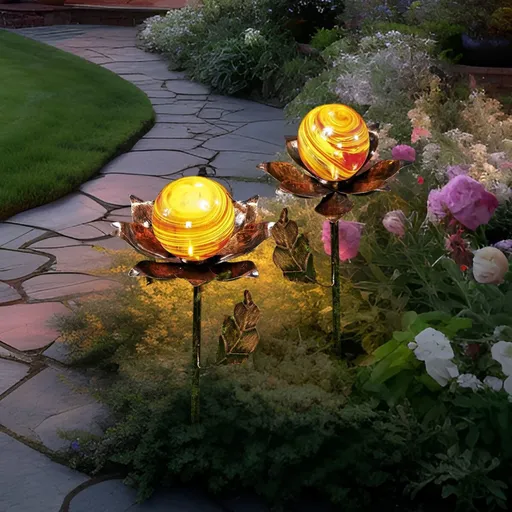 Lămpi solare Flori sferice 2 buc