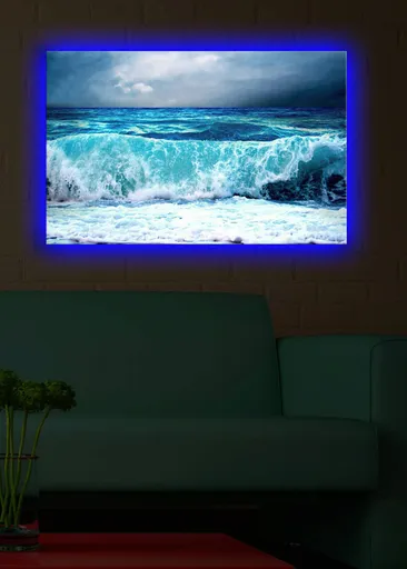 Tablou decorativ cu lumina LED, 4570DACT-15, Dimensiune: 45 x 70 cm, Multicolor