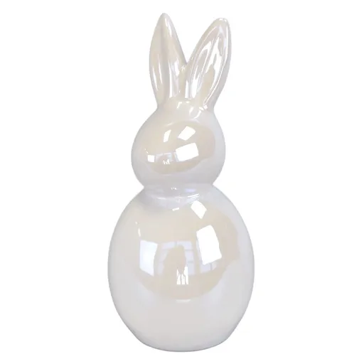 Decorațiuni de Paște Iepure alb, ceramică, 7,5 x17,5 x 7,5 cm
