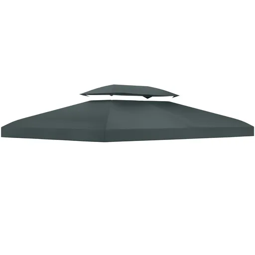 Outsunny Copertina pentru cort 4x3 m cu 2 niveluri, copertina pentru cort din poliester anti-UV cu chingi din Velcro