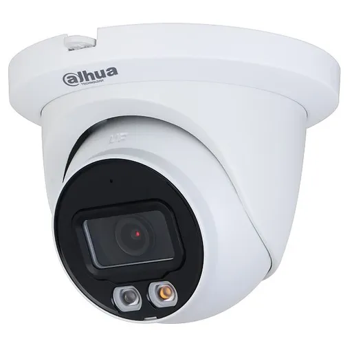 Camera IP Full Color Dahua IPC-HDW2449TM-S-IL-0280B, 4MP, lentila 2.8mm, IR si lumina calda 30 m, microfon, PoE, IP67