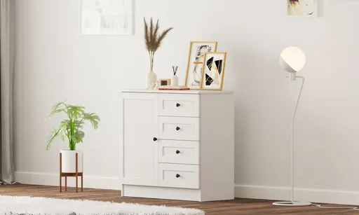 Dulap, Hanah Home, Rb-168-04-002, 87x85x43 cm, Alb mat