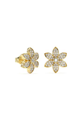 Guess Cercei din oțel placați cu aur decorați cu pietre de zircon White Lotus JUBE04145JWYGT/U