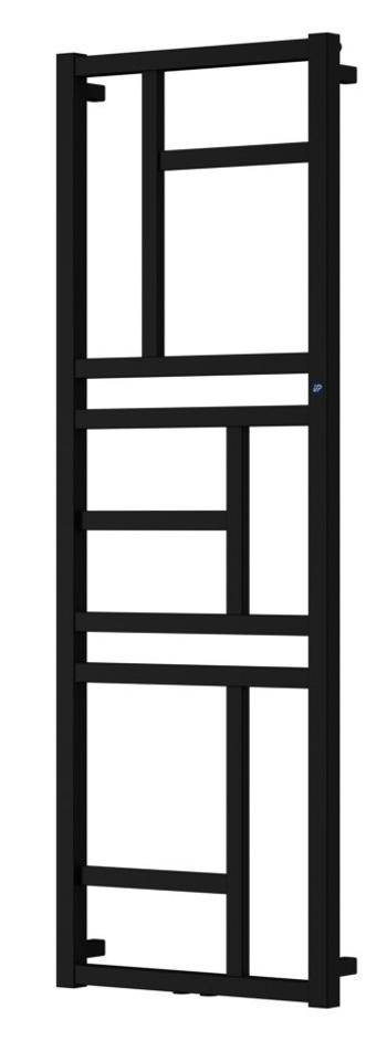 Instalprojekt - Kúpeľňový radiátor MONDRIAN - Farba radiátora - Čierna, Pripojenie radiátora - Stredové 50 mm, Rozmer radiátora - 600 x 1440 mm, výkon 536 W RADMON601431SP