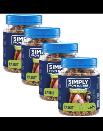 SIMPLY FROM NATURE Smart Bites Snack cu iepure pentru caini 4x130 g