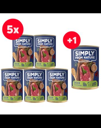 SIMPLY FROM NATURE Mancare umeda pentru caini 5 x 400 g + 400 g GRATIS vanat si hrisca