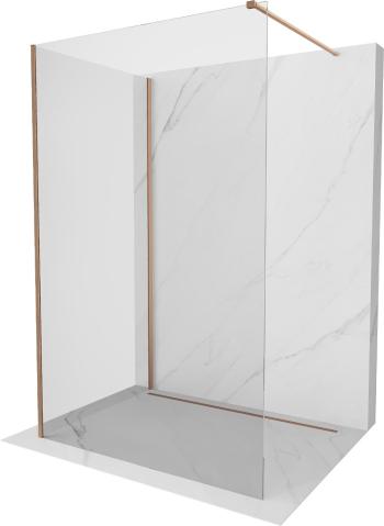 MEXEN/S Kioto Sprchová zástěna WALK-IN 120 x 70, transparent, měď kartáčovaná 800-120-212-65-00-070