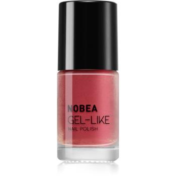 NOBEA Metal Gel-like Nail Polish lac de unghii cu efect de gel culoare Sunset coral #N53 6 ml