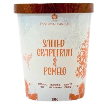 Lumânare Arome în sticlă cu capac metalic 255gSalted grapefruit & Pomelo, somon