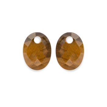 Sparkling Jewels Pandantive ovale pentru cercei din ochi de tigru EAGEM09-MO