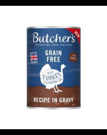 BUTCHER'S Original Recipe in Gravy hrana umeda caini, bucati de curcan in sos, conserva 400g