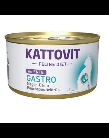 KATTOVIT Feline Diet Gastro Duck hrana umeda dietetica pentru pisici cu afectiuni gastrointestinale, cu rata 85 g