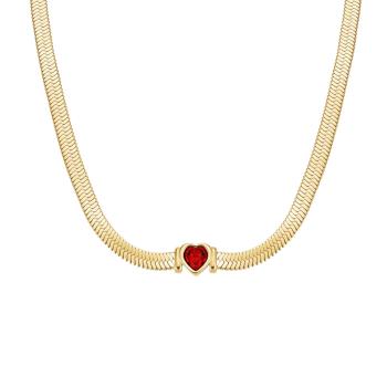 Rosefield Colier placat cu aur cu rubin Șarpe JNSRG-J1004