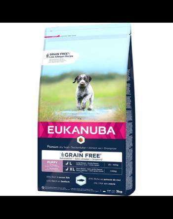 EUKANUBA Grain Free Puppy hrana uscata caini juniori talie mare, fara cereale 3 kg