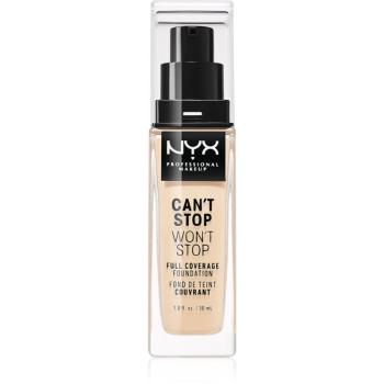 NYX Professional Makeup Can't Stop Won't Stop Full Coverage Foundation fond de ten cu acoperire ridicată culoare 02 Alabaster 30 ml