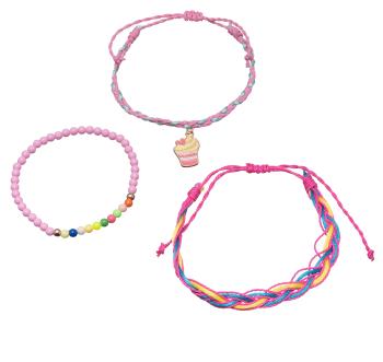 Troli Set de brățări roz pentru fete Cupcake (3 buc)