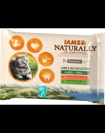 IAMS IAMS Naturally Senior Land &amp; sea collection set amestec hrana umeda pisici senior 4 x 85 g