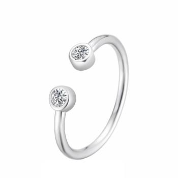 Agato Inel deschis din argint cu zircon AGT-R33W 62 mm