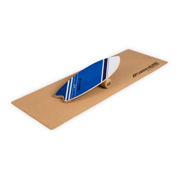 BoarderKING Indoorboard Wave, placă pentru echilibru, covor, cilindru, lemn / plută