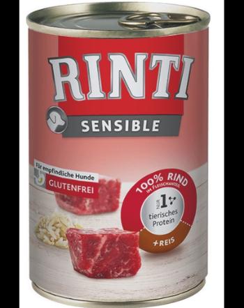 RINTI Sensible hrana umeda pentru caini adulti cu alergii alimentare, cu vita si orez 400 gr