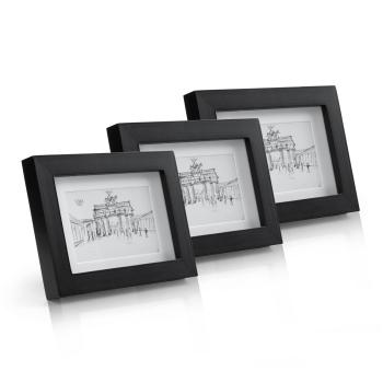 Casa Chic Brighton, rame pentru fotografii, set de 3 rame, sticlă, 10 x 15 cm cu suport, lemn adevărat 