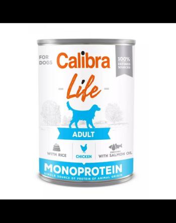 CALIBRA Dog Life Adult Chicken with Rice 400 g pui si orez, conserva hrana caini