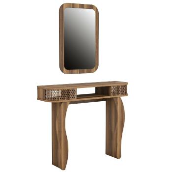 Masă decorativă Damla Walnut, maro închis